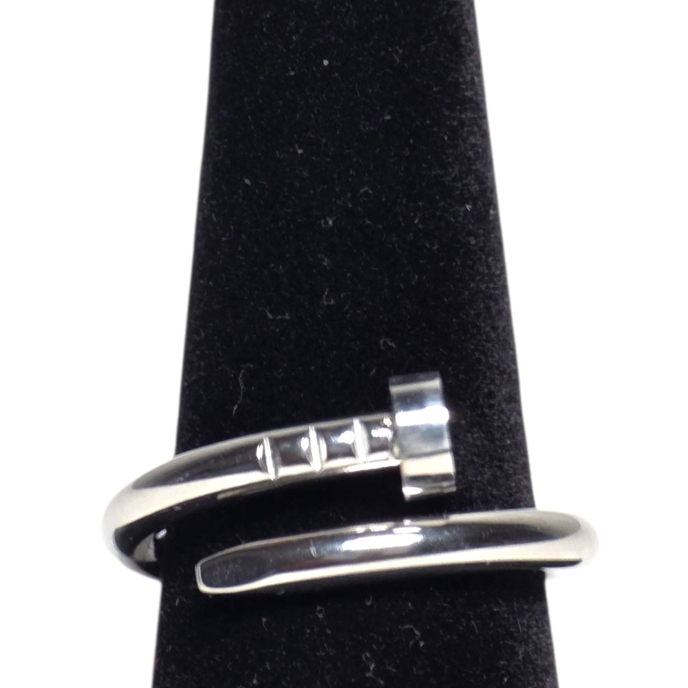 Silver Tone Nail Stainless Steel Design Ring